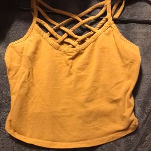 xs women’s yellow crop top//cami